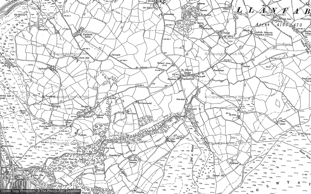 Old Map of Llanfabon, 1898 in 1898
