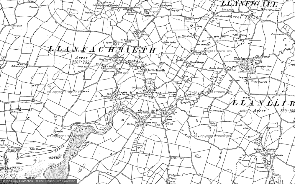 Old Map of Llanfachraeth, 1887 - 1899 in 1887