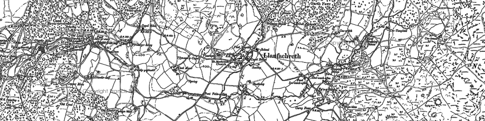 Old map of Bryn-prydydd in 1887