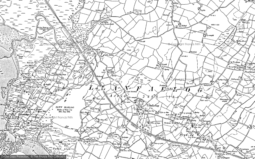 Old Map of Llanfaelog, 1899 in 1899