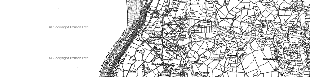 Old map of Llanfair in 1887