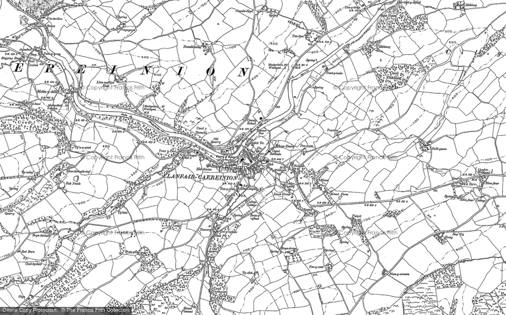 Old Map of Llanfair Caereinion, 1885 in 1885