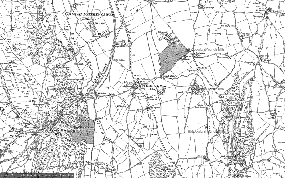 Old Map of Llanfair Dyffryn Clwyd, 1899 in 1899
