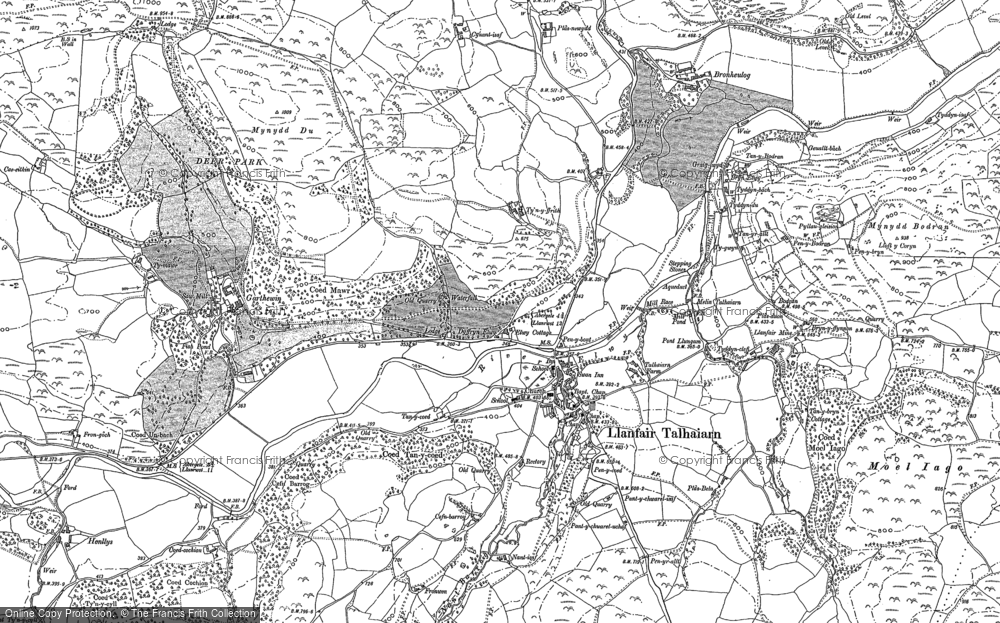 Old Map of Historic Map covering Bryn-nantllech in 1898