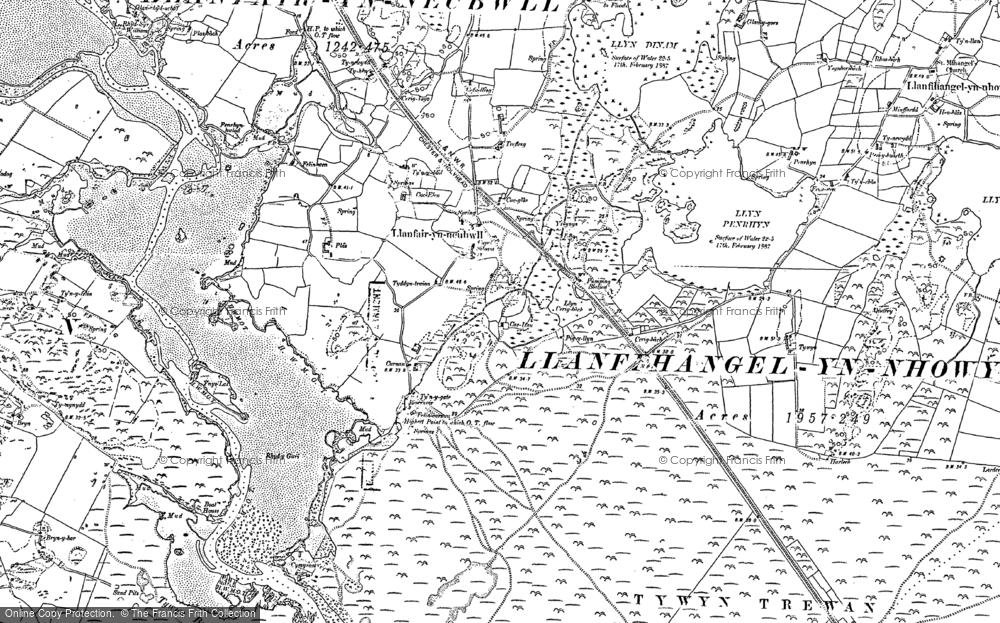 Old Map of Historic Map covering Bodior in 1887
