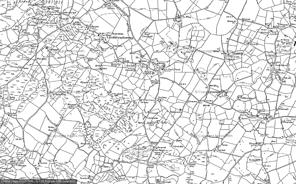 Old Map of Llanfairynghornwy, 1899 in 1899