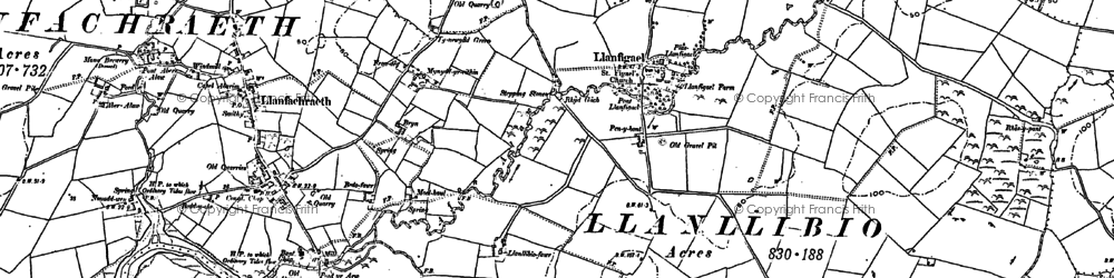 Old map of Llanfigael in 1887