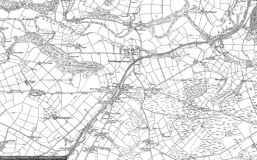 Old Map of Llanfihangel-ar-arth, 1887 in 1887