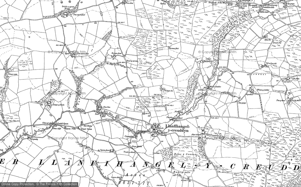 Old Map of Llanfihangel-y-Creuddyn, 1886 - 1904 in 1886