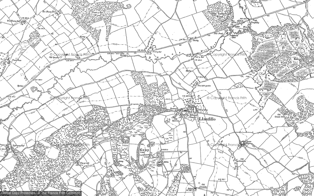 Old Map of Historic Map covering Allt Filo in 1886