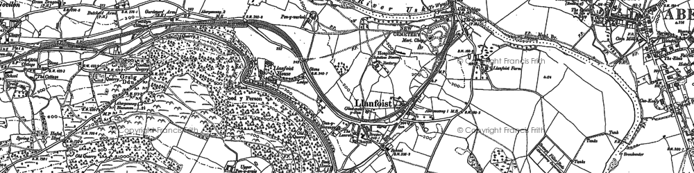 Old map of Llanfoist in 1899