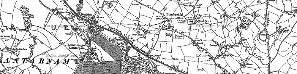 Old map of Llanfrechfa in 1899