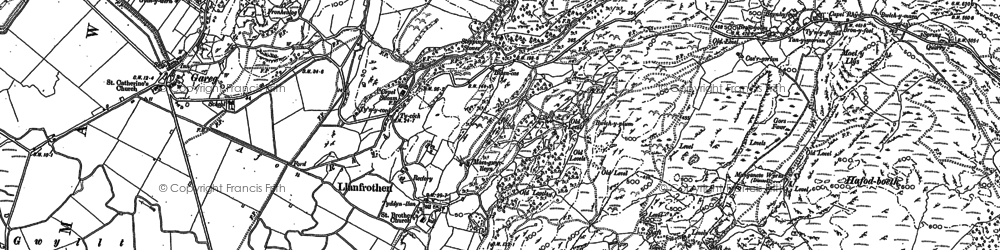 Old map of Llanfrothen in 1899