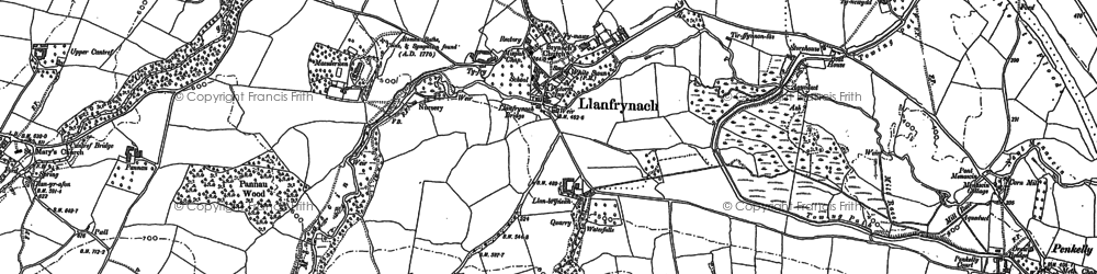 Old map of Afon Cynrig in 1886