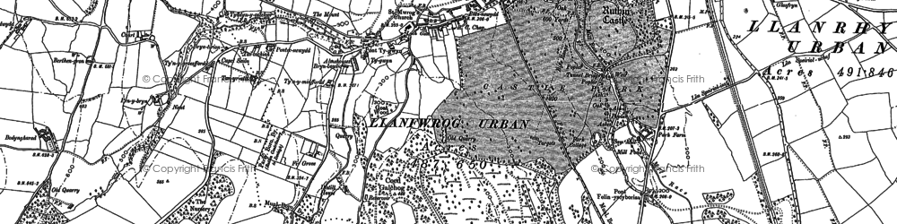 Old map of Llanfwrog in 1899