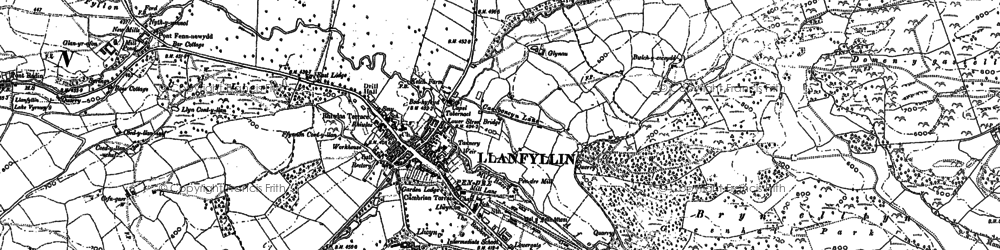 Old map of Brynelltyn in 1885