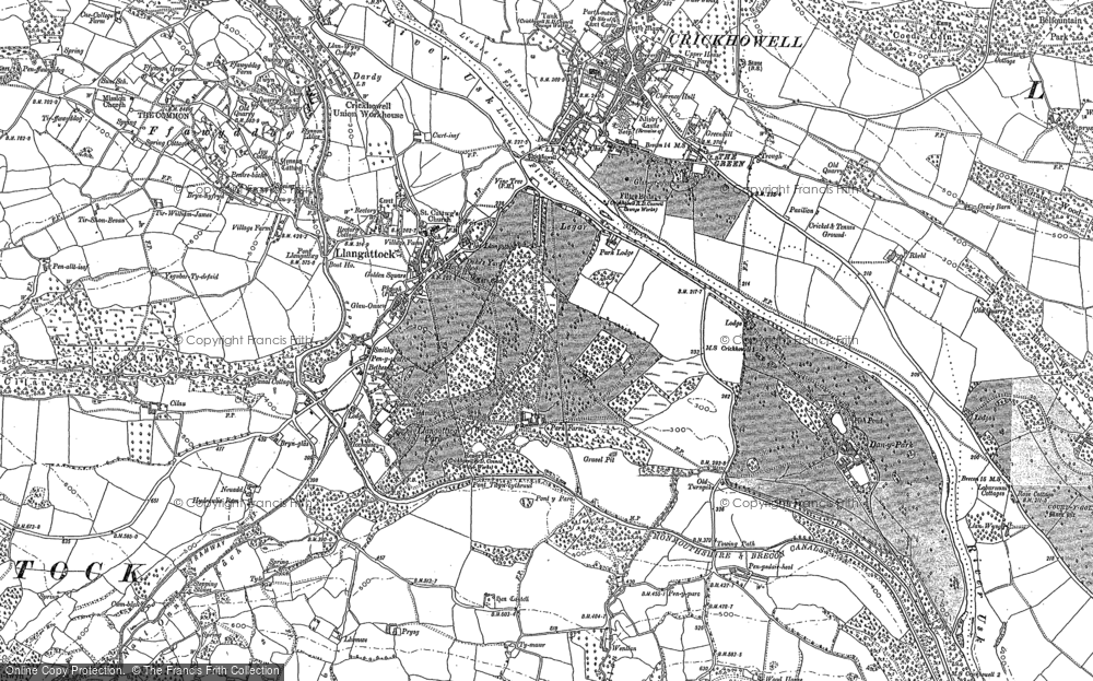 Old Map of Llangattock, 1879 - 1885 in 1879