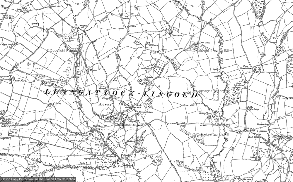 Old Map of Llangattock Lingoed, 1899 - 1918 in 1899