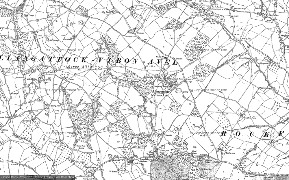 Old Map of Llangattock-Vibon-Avel, 1900 - 1903 in 1900