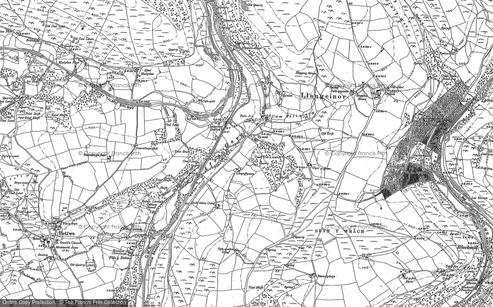 Old Map of Historic Map covering Blaenclydwyn in 1897