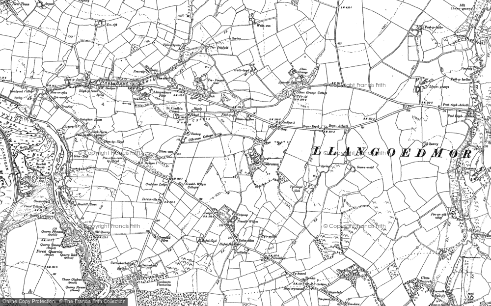 Old Map of Llangoedmor, 1904 in 1904