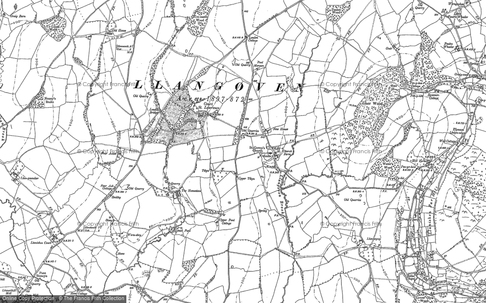 Old Map of Llangovan, 1900 in 1900