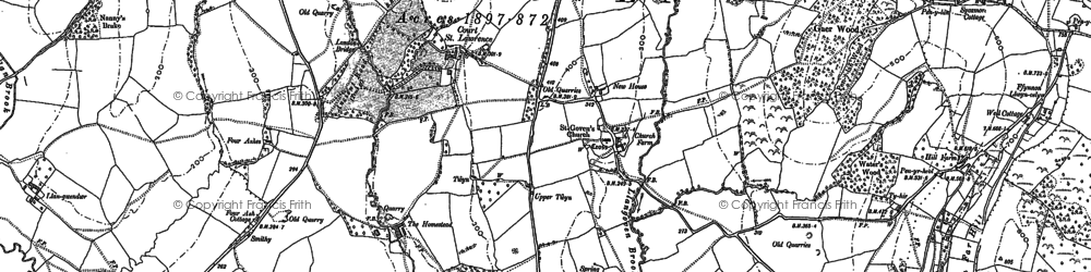 Old map of Llangovan in 1900