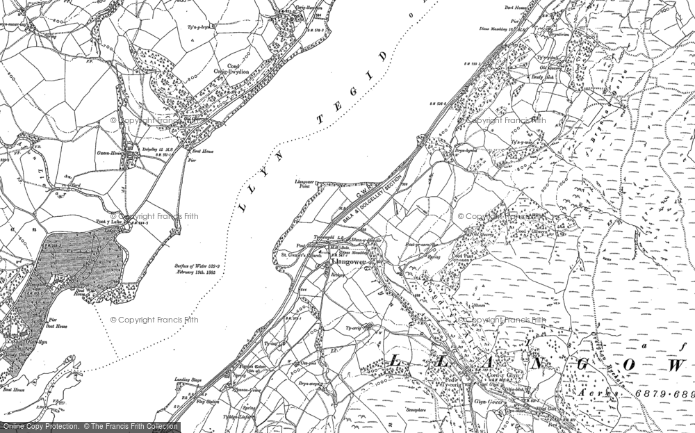 Old Map of Historic Map covering Bryn-hynod in 1877