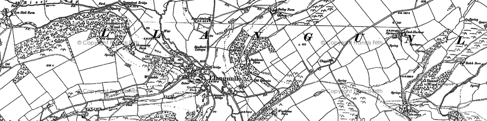 Old map of Llangunllo in 1887