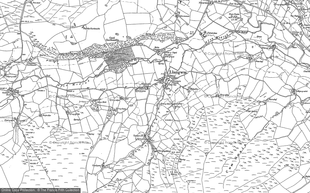 Old Map of Historic Map covering Arddwyfaen in 1899