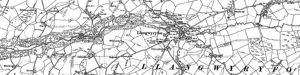 Old map of Tynwern in 1886
