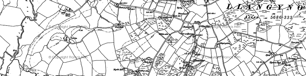 Old map of Ffynnon in 1887
