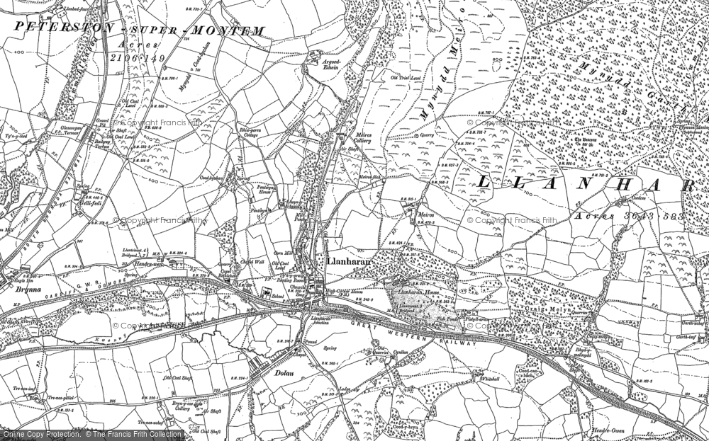 Old Map of Llanharan, 1897 in 1897