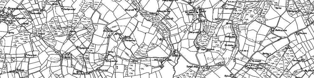 Old map of Llaniestyn in 1899