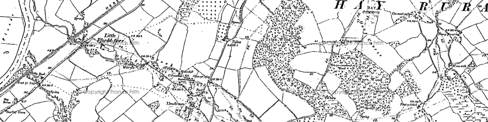 Old map of Llanigon in 1887