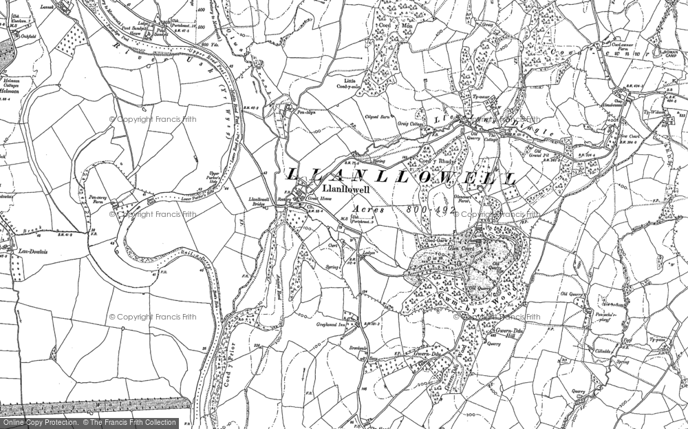 Old Map of Llanllowell, 1900 in 1900