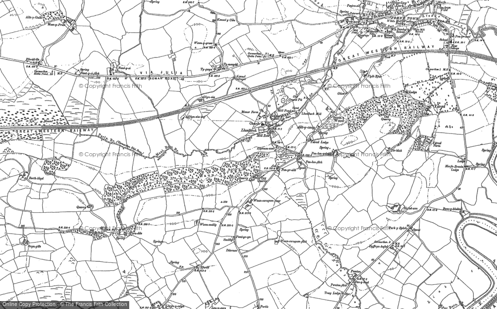 Old Map of Llanllwch, 1886 - 1887 in 1886