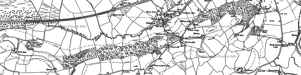 Old map of Llanllwch in 1886