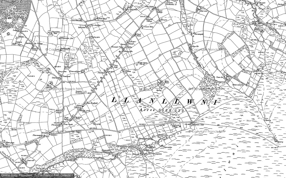 Old Map of Historic Map covering Aber-Giâr in 1887
