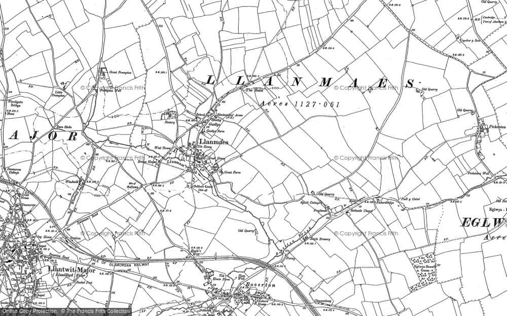 Old Map of Llanmaes, 1897 in 1897