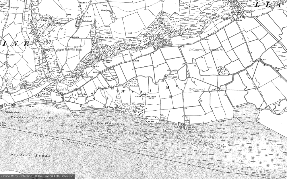 Old Map of Llanmiloe, 1887 - 1905 in 1887