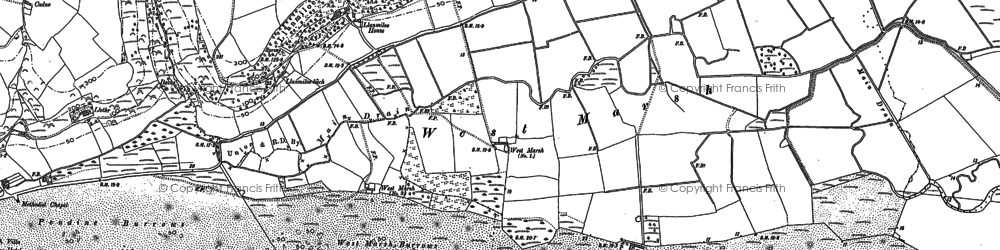 Old map of Llanmiloe in 1887