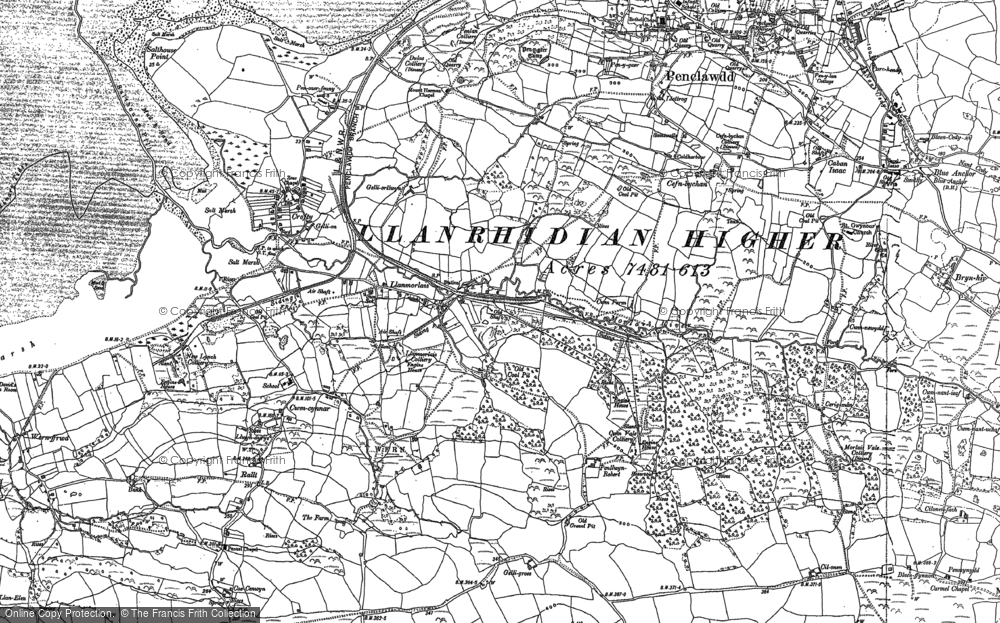 Old Map of Llanmorlais, 1896 in 1896