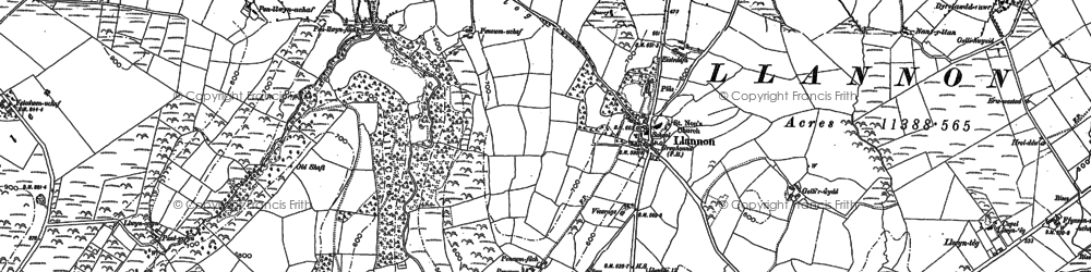 Old map of Llannon in 1878