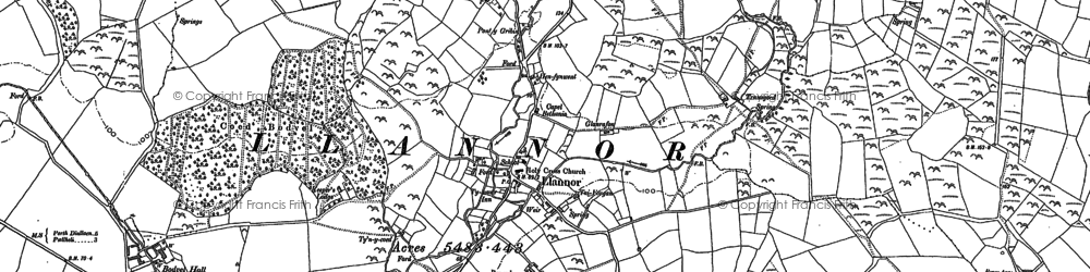 Old map of Llannor in 1899