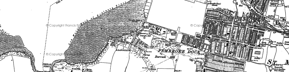 Old map of Llanreath in 1906