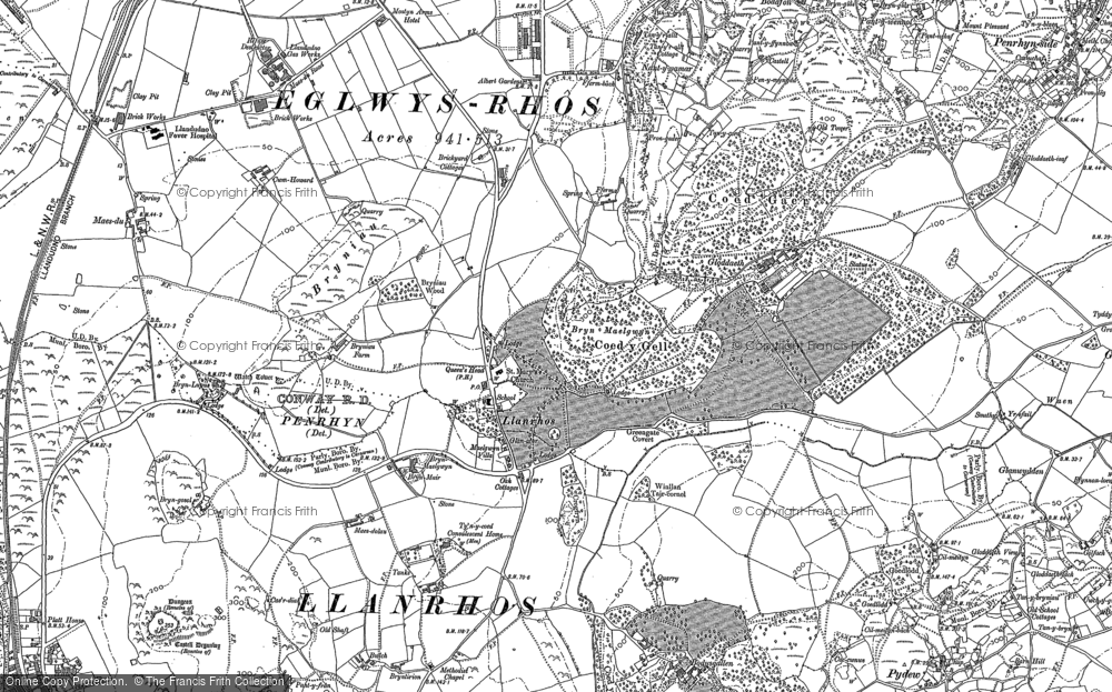 Old Map of Historic Map covering Deganwy Castle in 1899