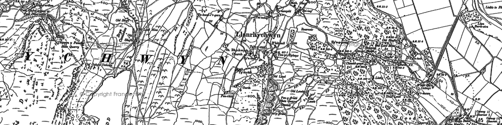Old map of Afon Crafnant in 1887