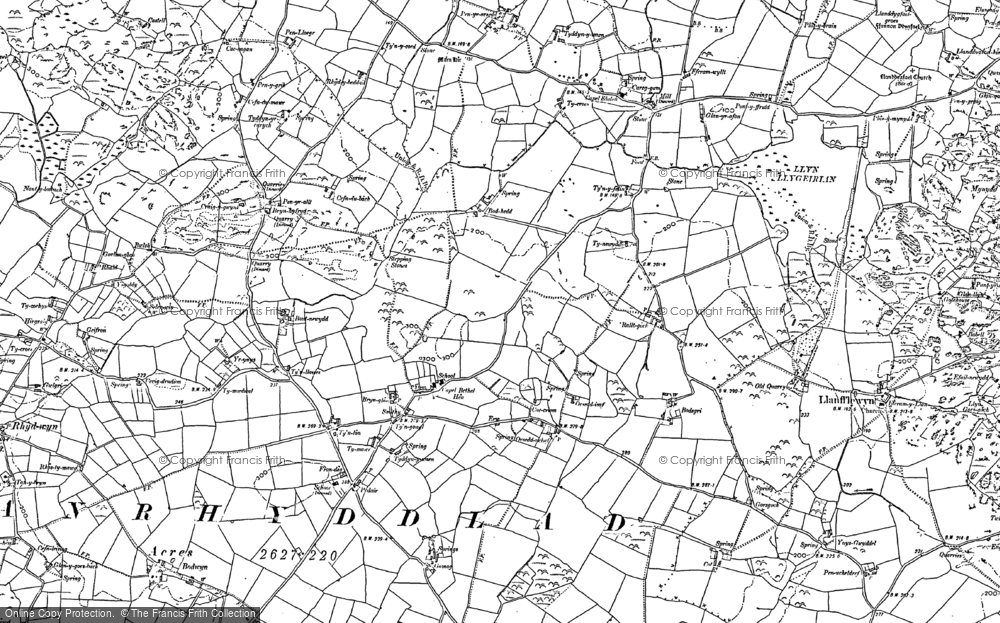 Old Map of Llanrhyddlad, 1886 - 1899 in 1886