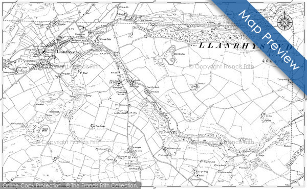 Old Map of Llanrhystud, 1886 - 1904 in 1886